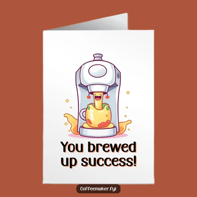 Free Printable Coffee Maker Congrats Card: Joyful Sparkle Downloadable Gift for Big Wins