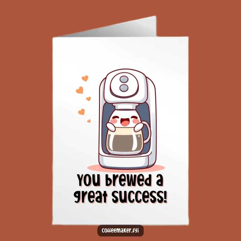 Free Printable Congrats Card: Gurgling Coffee Machine - Celebrate with Humor!