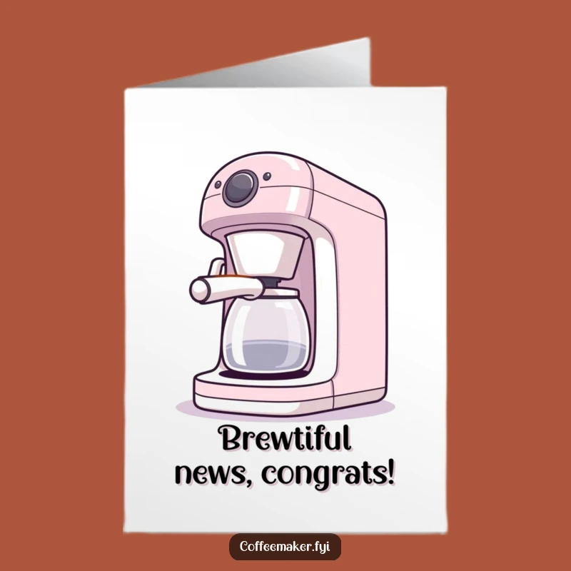 Free Printable Congrats Card: Winking Coffee Maker Celebrates Your Success