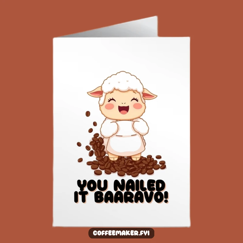 Free Printable Sheep Coffee Card: Funny Congratulations Downloadable Gift for Coffee Lovers