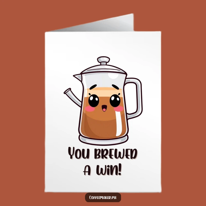 Free Printable Congrats Card: Shocked Coffee Pot Funny Downloadable Gift