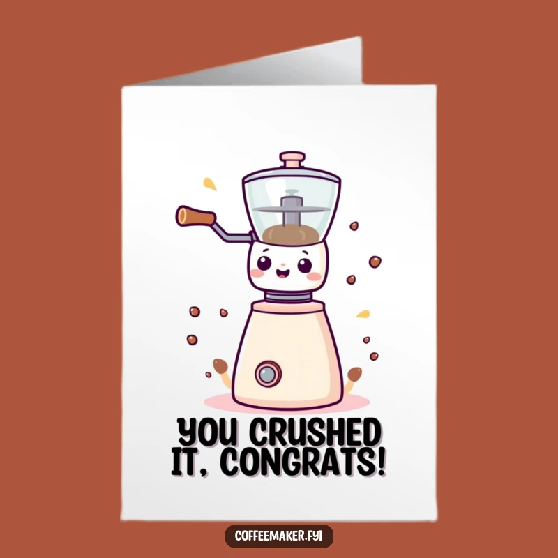 Free Printable Kawaii Coffee Grinder Congrats Card - Hilarious Downloadable Gift