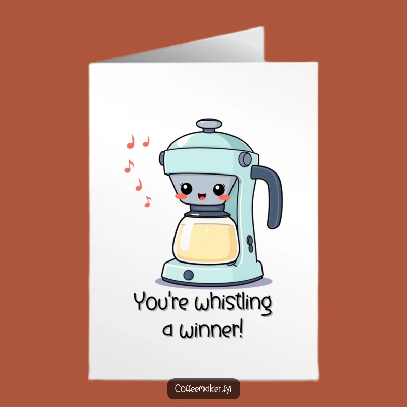 Free Printable Congrats Card: Cheerful Kawaii Percolator - Funny Downloadable Gift