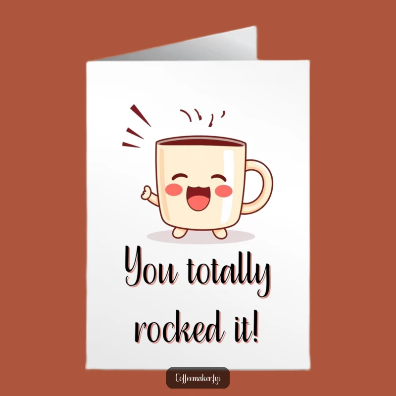 Free Printable Congrats Card: Kawaii Mug's Cheerful Shout Downloadable Gift