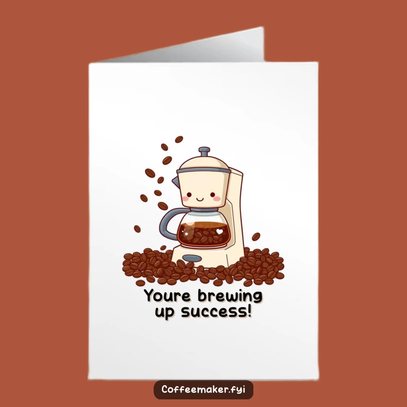 Free Printable Congratulations Card: Juggling Coffee Maker, DIY Success Gift