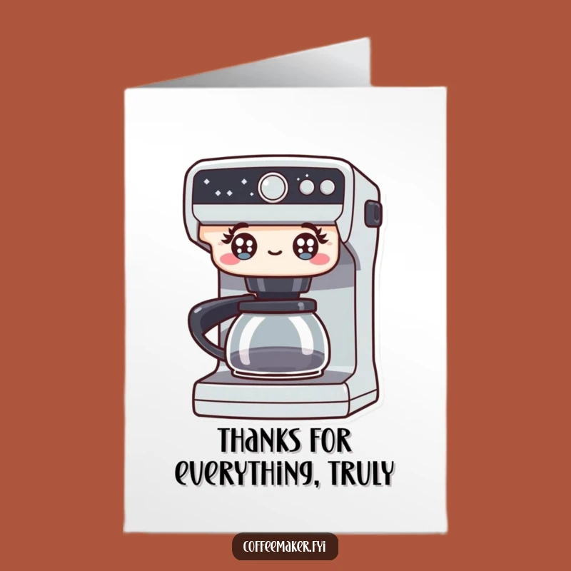 Free Printable Thank You Card: Excited Coffee Maker Gratitude Download