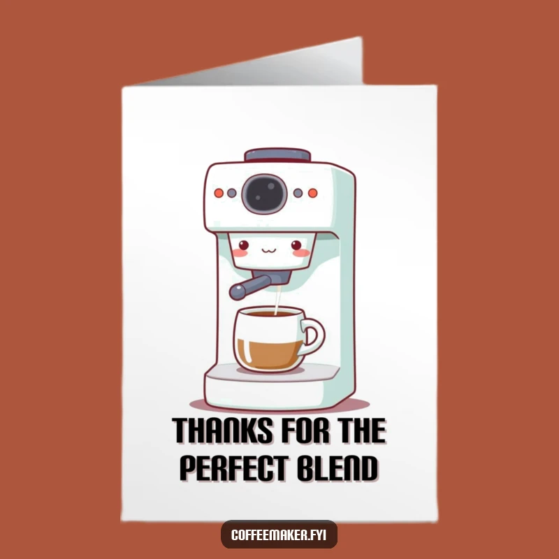 Free Printable Thank You Card: Grateful Coffee Maker Dispensing Appreciation Downloadable Gift