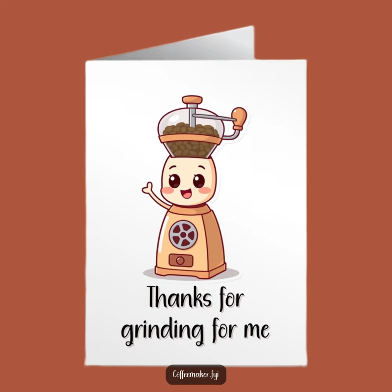 Free Printable Thank You Card: Spinning Coffee Grinder Digital Gift