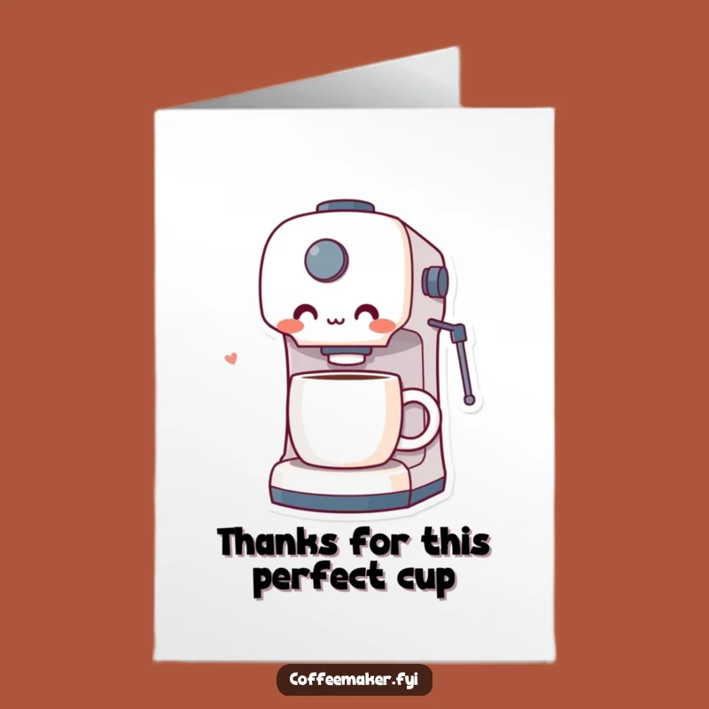 Free Printable Thank You Card: Surprised Coffee Maker - Delightful Funny Downloadable