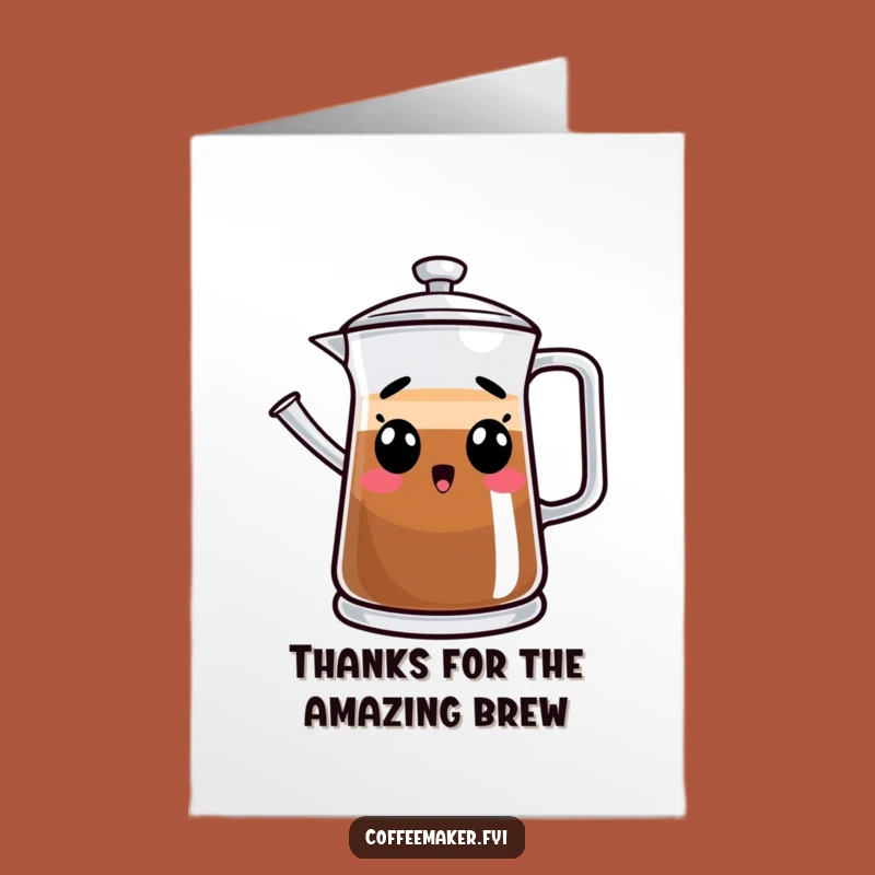 Free Printable Thank You Card: Surprised Coffee Pot Funny Downloadable Gift