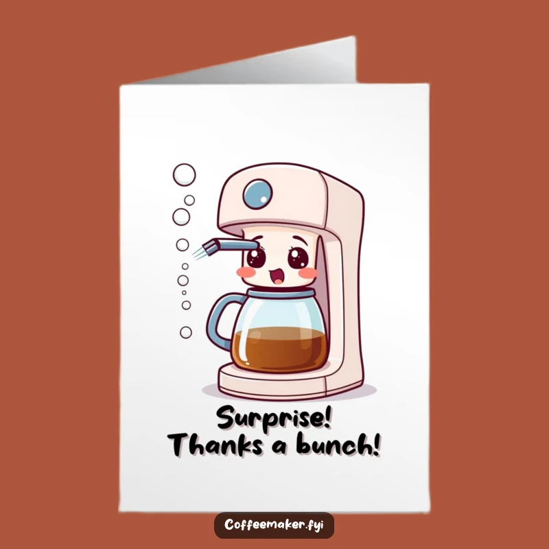 Thanks a Bubble! Free Printable Card from a Surprised Coffee Maker!