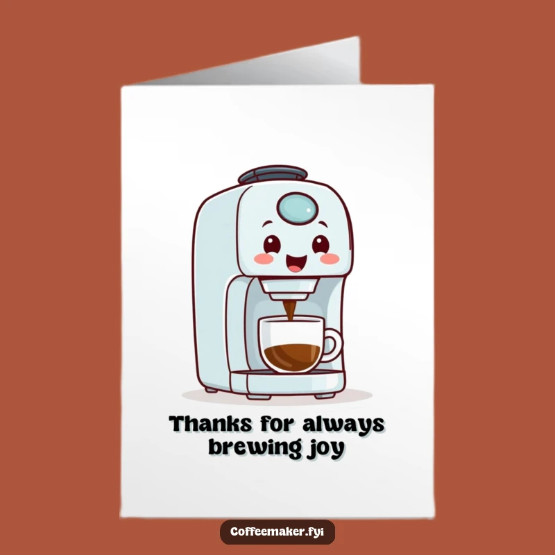 Free Printable Thank You Card: Coffee Maker Says Thanks with Brew!