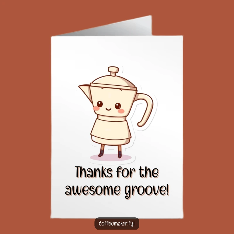 Groovy Coffee Pot Free Printable Thank You Card - Funny Downloadable