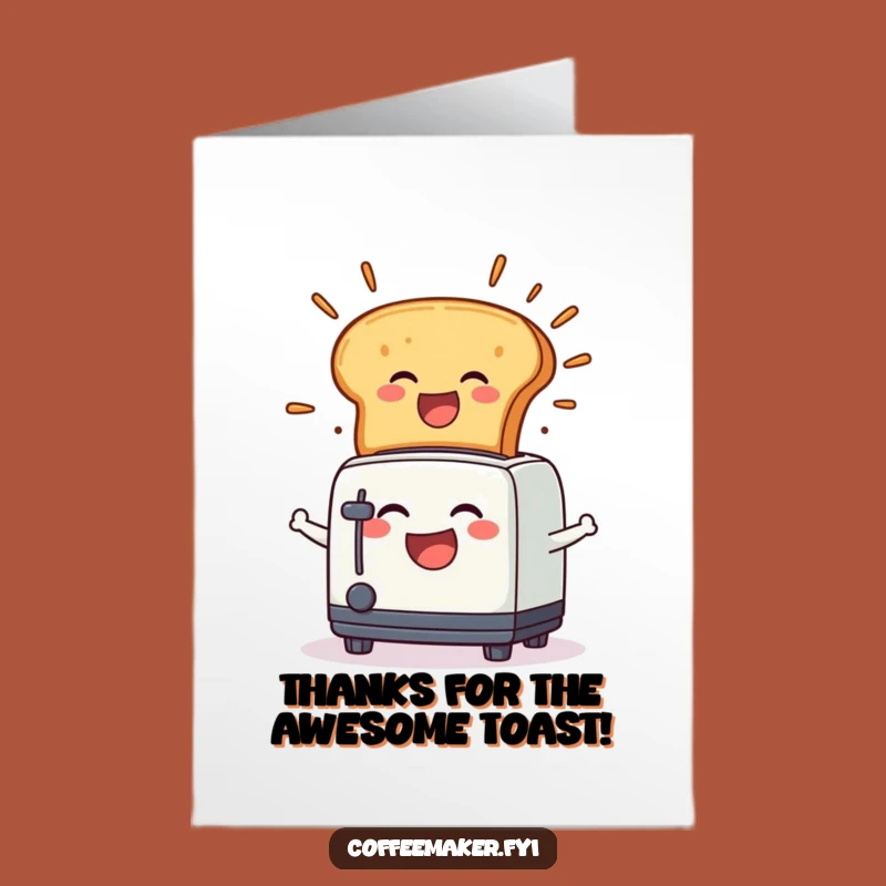 Free Printable Thank You Card: Toaster Pop Funny Downloadable Gift to Show Your Gratitude