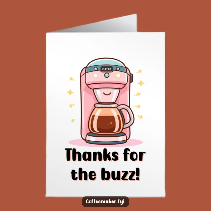 Free Printable Kawaii Coffee Maker Thank You Card - Warm Buzz Downloadable Gift