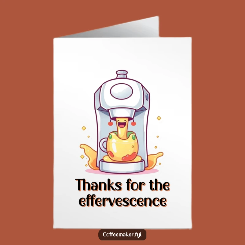 Free Printable Coffee Maker Thanks Card: Sparkling Gratitude Downloadable Gift for Friends