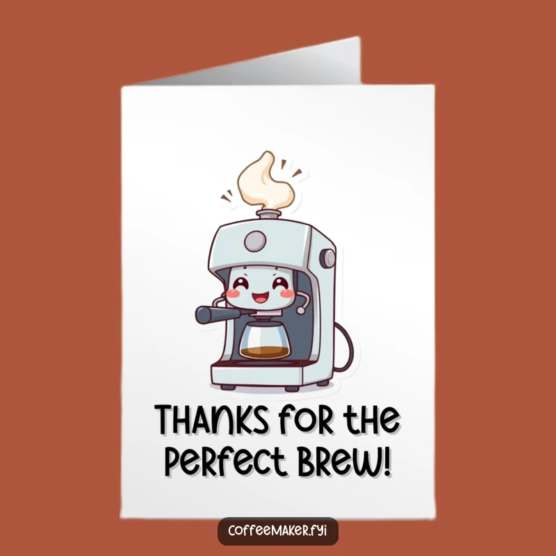 Free Printable Thank You Card: Coffee Machine Steam Farewell Funny Downloadable Gift