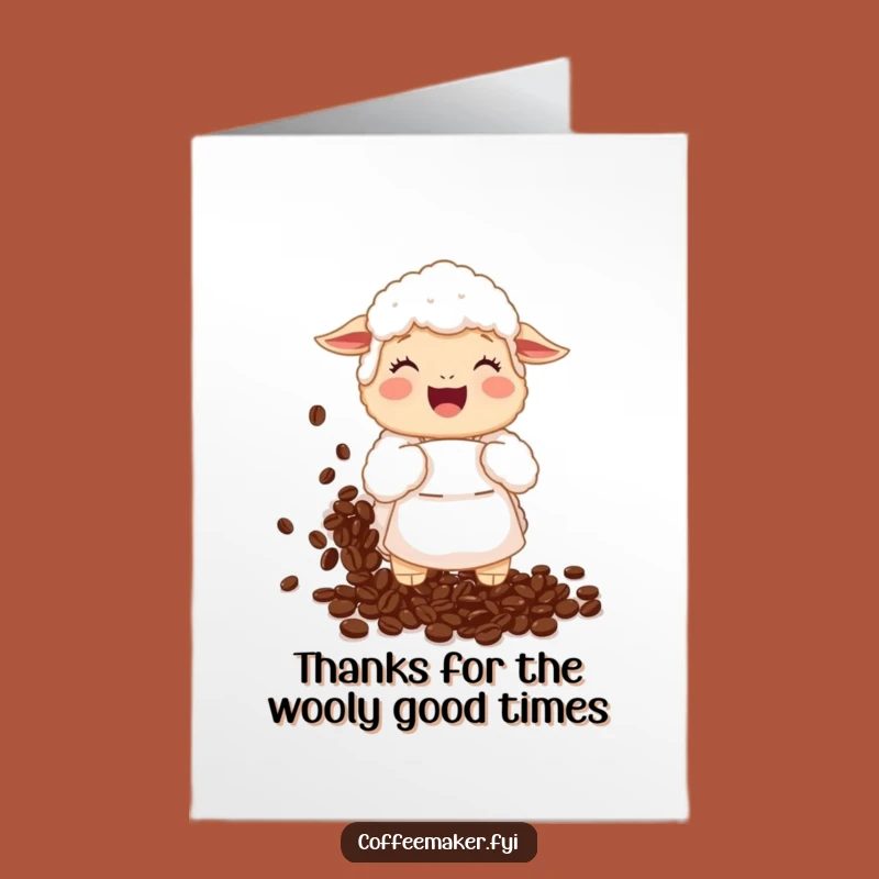 Free Printable Sheep Coffee Card: Funny Thank You Downloadable Gift for Coffee Beans
