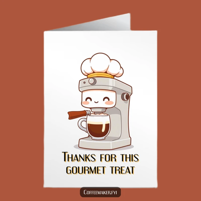 Free Printable Thank You Card: Chef Coffee Maker - Fancy Funny Downloadable