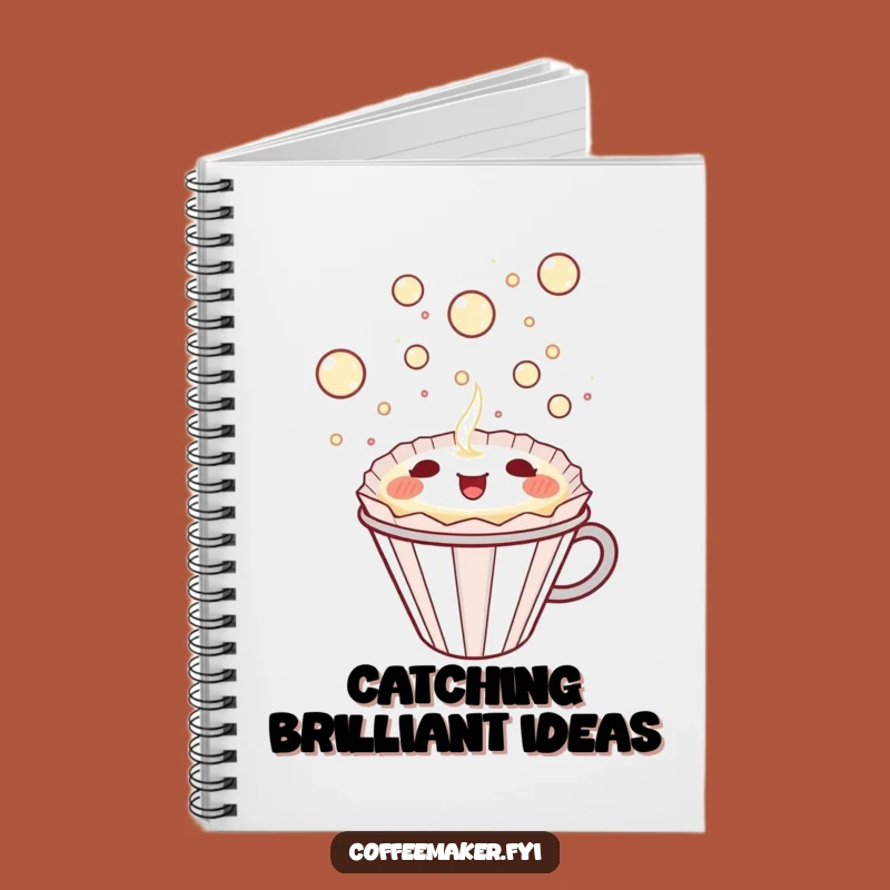 Funny Kawaii Coffee Filter Notebook - Bubbly Delight Journal Gift