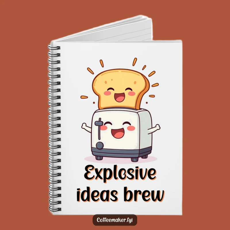 Funny Toaster Toast Explosion Notebook - Hilarious Journal Gift