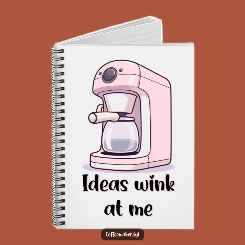 Funny Coffee Maker Notebook - Winking Thoughts Journal, Perfect Practical Gift