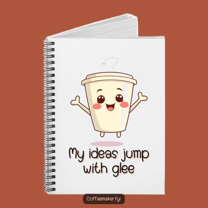 Funny Kawaii Coffee Cup Notebook - Giggling Joyful Journal Gift