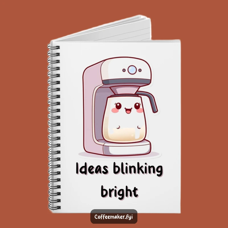 Funny Kawaii Coffee Maker Notebook: Brewing Anticipation Journal, Blinking Light Notes, Gift Idea