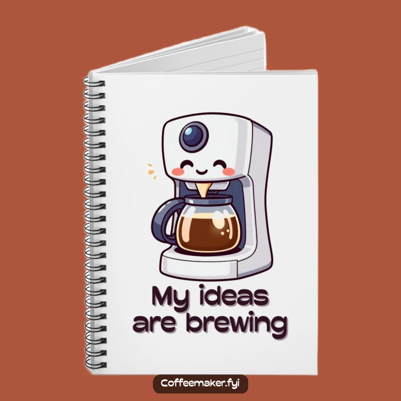 Funny Kawaii Coffee Maker Notebook: Enthusiastic Brewing for Your Ideas