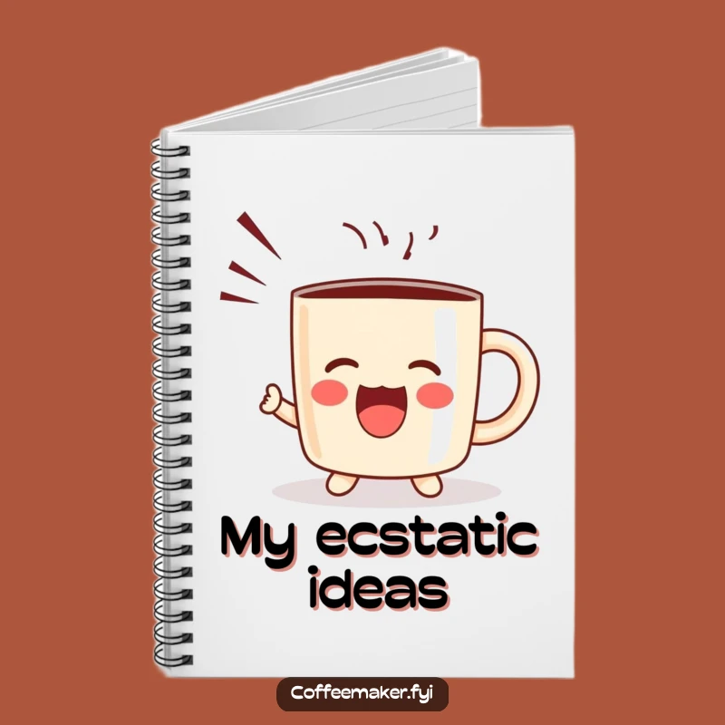 Funny Kawaii Coffee Mug Notebook - Jot Down Joyful Thoughts