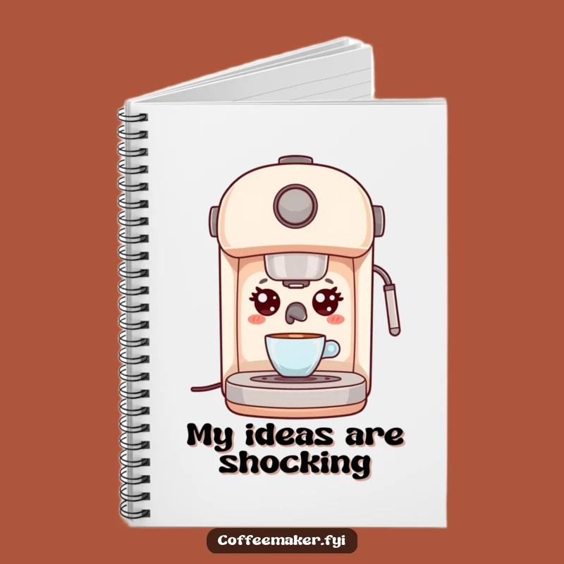 Funny Kawaii Espresso Machine Notebook - Surprised Journal Gift