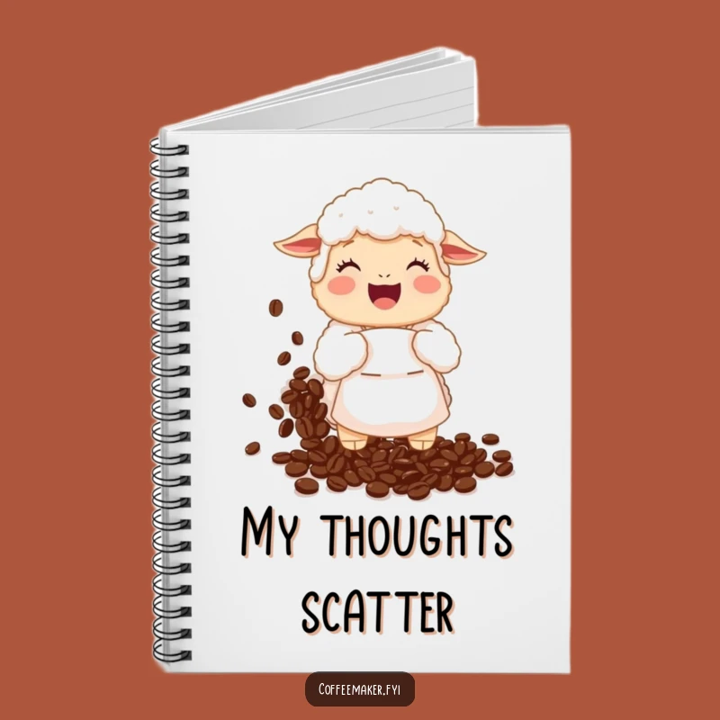Funny Sheep Coffee Bean Notebook: Jot Down Ideas with a Giggling Sheep