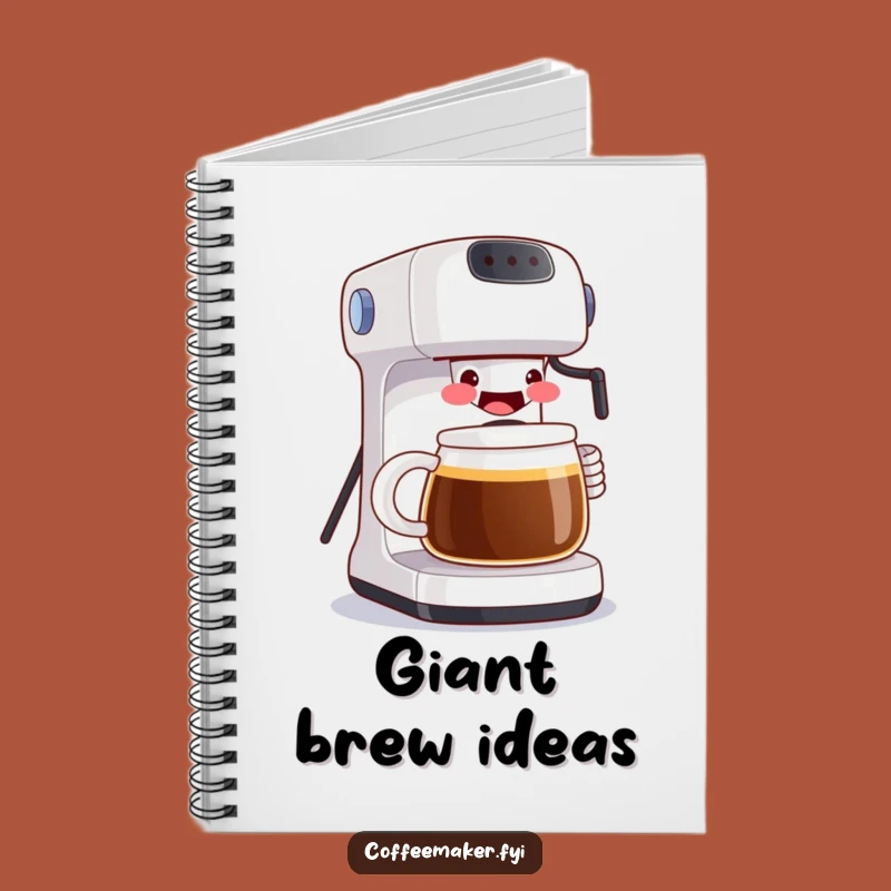 Funny Grinning Coffee Maker Notebook: Capture Big Ideas with a Smile!