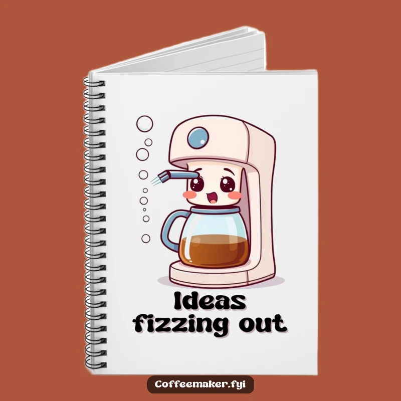 Funny Surprised Coffee Maker Notebook - Capture Ideas in a Bubbly Mess