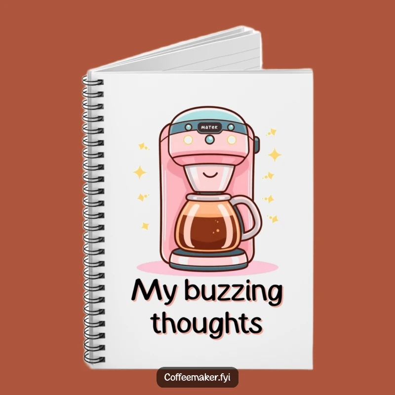 Funny Kawaii Coffee Maker Notebook - Buzzing with Ideas!