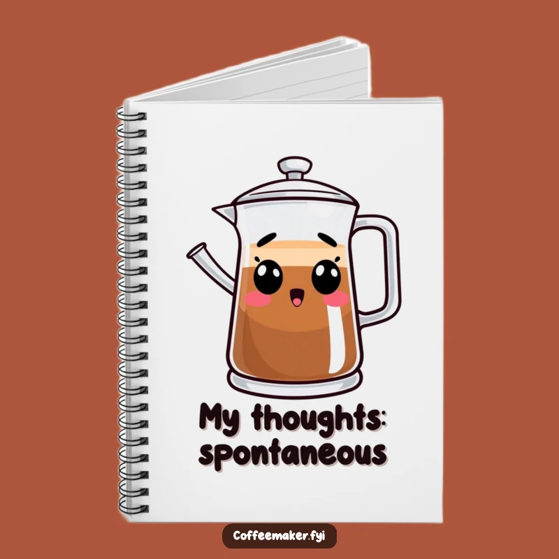 Funny Surprised Coffee Pot Notebook - Jot Down Ideas with Comic Relief