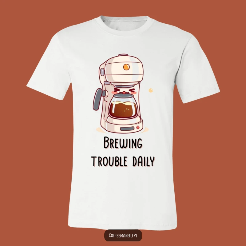 Funny Winking Kawaii Coffee Maker T-Shirt: Brew Up Some Smiles with This Hilarious Tee!