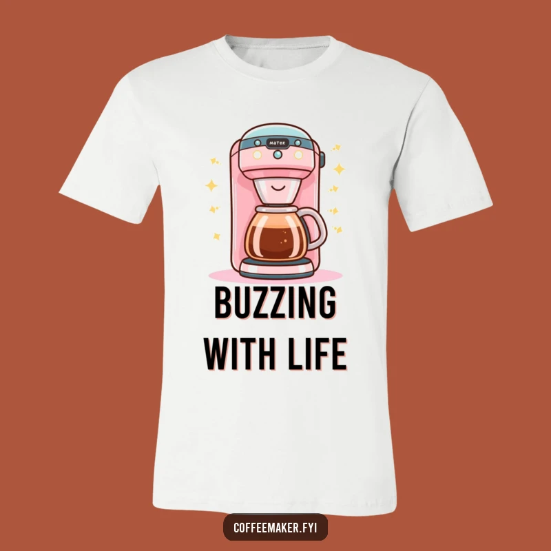 Funny Kawaii Coffee Maker T-Shirt - Bright & Buzzing Humour!