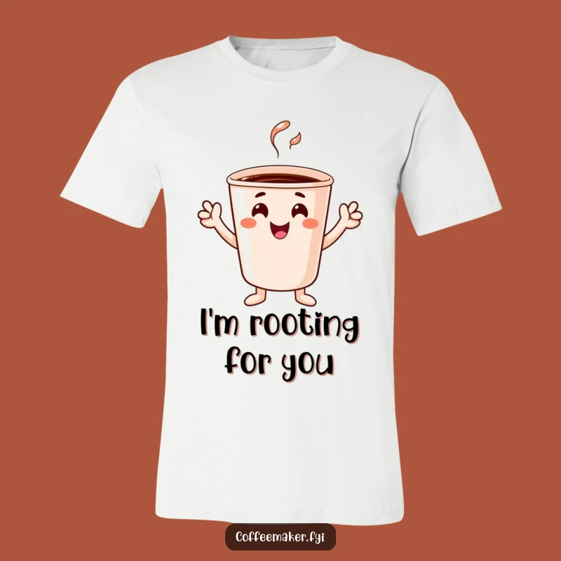 Funny Cheerful Coffee Cup Tee: Tiny Hands Joy for Your Wardrobe
