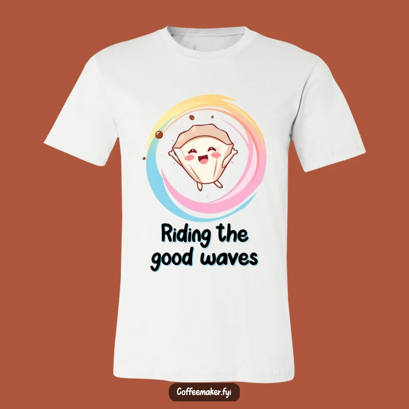 Funny Coffee Filter Tee: Joyful Swirl Fun for Your Wardrobe