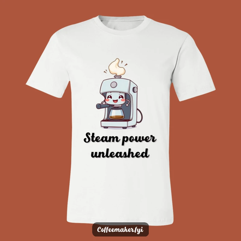 Funny Coffee Machine Steam T-Shirt - Celebratory Java Lover Gift
