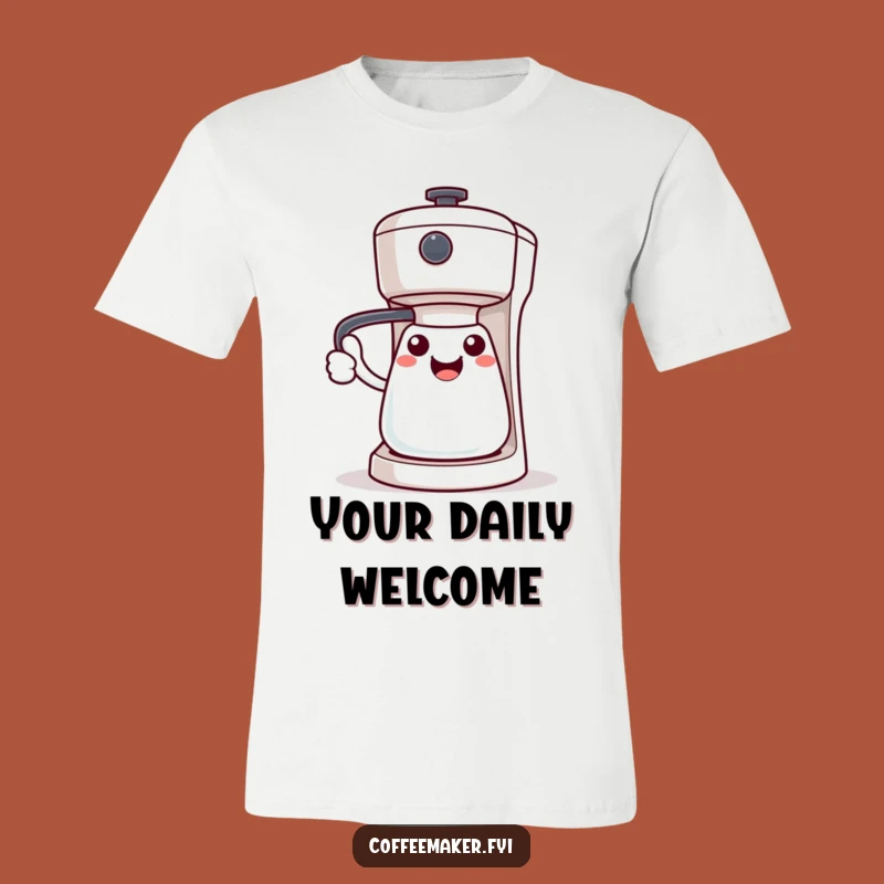 Funny Kawaii Coffee Maker T-Shirt: Welcoming Handle Greeting, Cozy Brew Apparel, Ideal Gift