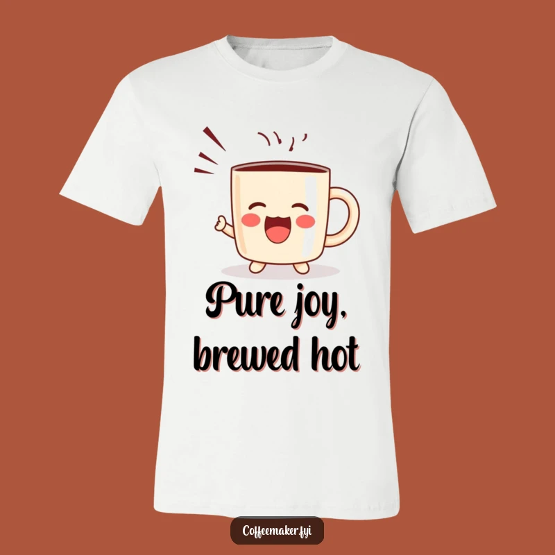 Funny Kawaii Coffee Mug Shout T-Shirt - Joyful Brew Expressive Gift Idea