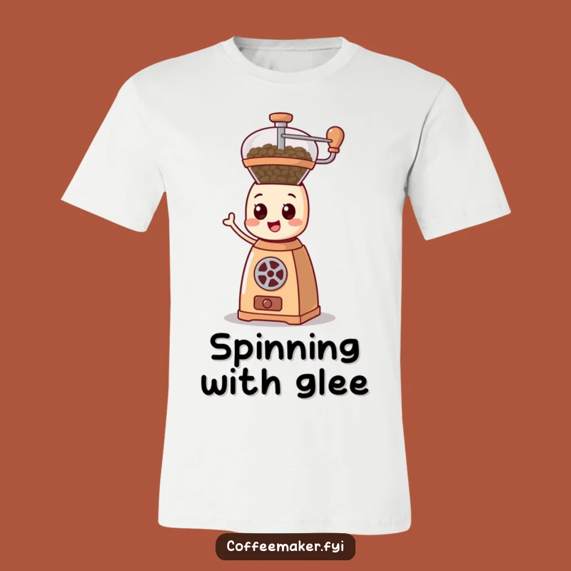 Funny Spinning Coffee Grinder T-Shirt, Energetic and Hilarious Apparel for Coffee Fans