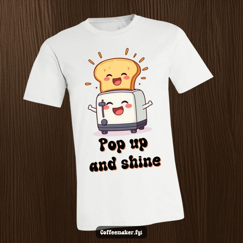 Funny T-Shirt: A cheerful toaster character erupting with toast and laughter, a comical explosion of breakfast delight.