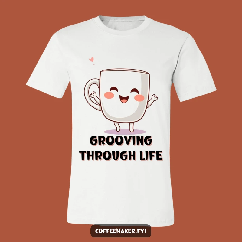 Funny Kawaii Coffee Mug Dancing T-Shirt - Joyful Style, Great Gift