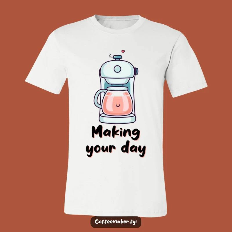 Funny Kawaii Coffee Maker Tee - Happy Steam Smile Style, Great Gift