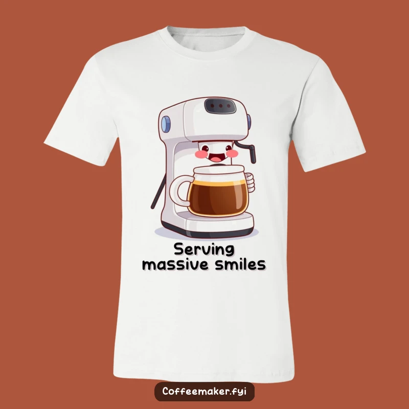 Funny Grinning Coffee Maker T-Shirt: Wear Your Caffeine Pride!