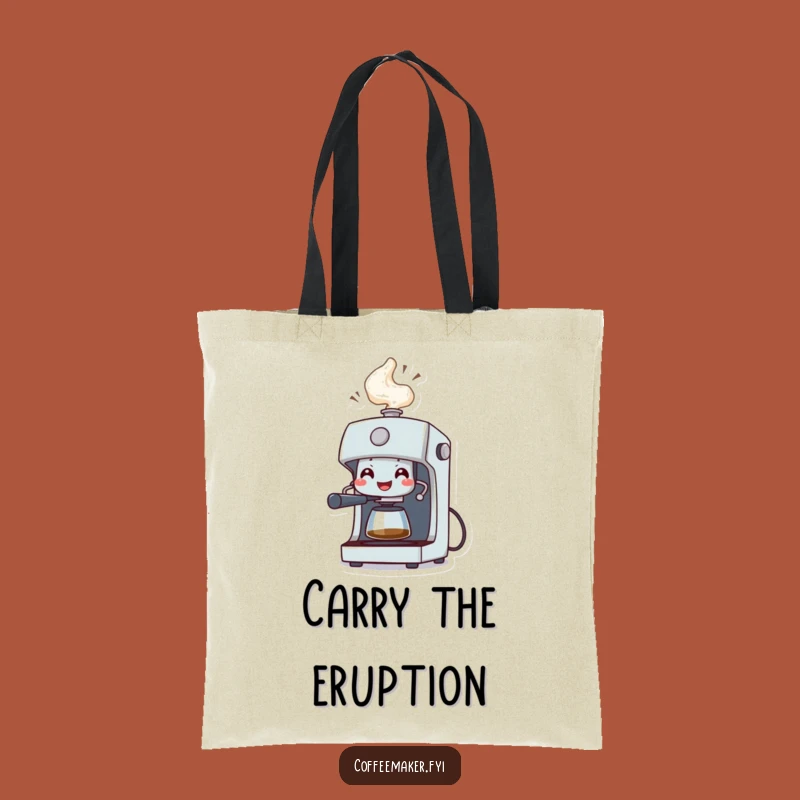 Funny Coffee Machine Tote Bag - Celebratory Steam Carry-All Gift