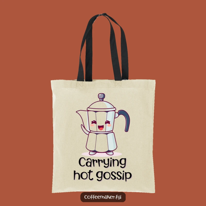 Funny Coffee Pot Tote Bag - Enthusiastic Gesture Style